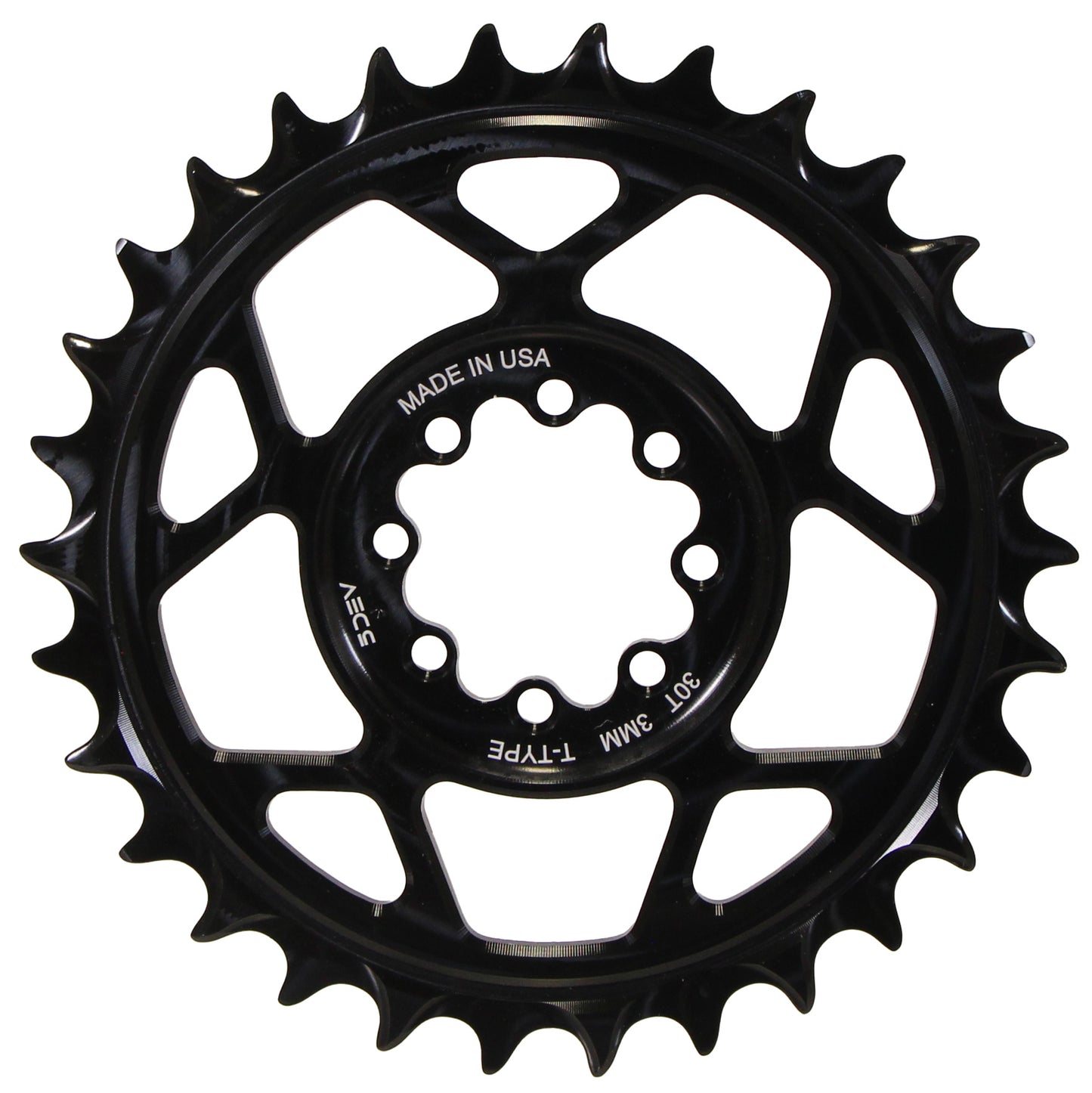 5DEV T-Type Direct Mount  Chainring - 32t 8-Bolt 3mm Offset Aluminum Black