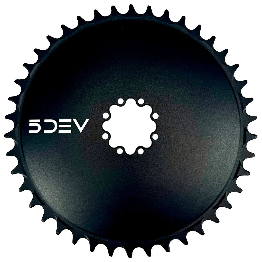 5DEV Aero Direct Mount Chainring - 42t 8-Bolt 7mm Offset Aluminum Black