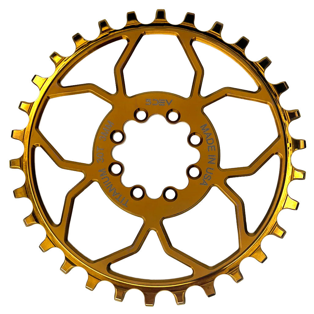 5Dev Titanium 8-Bolt Chainring3mm Offset 32T Bronze