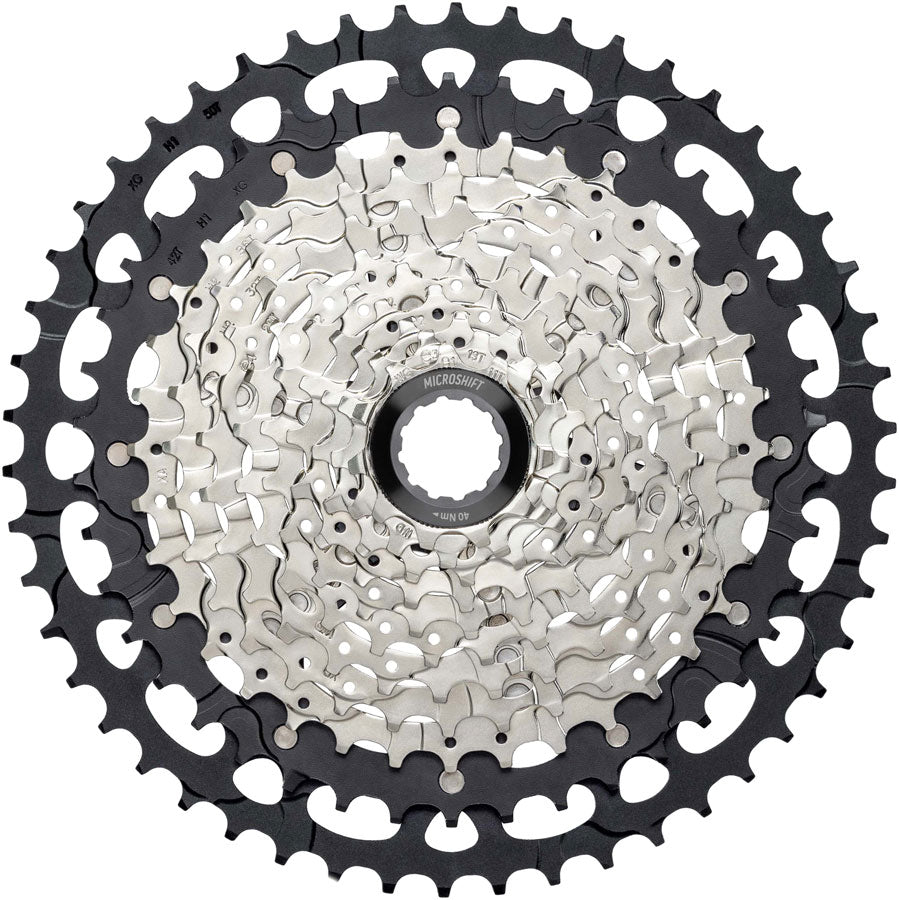 microSHIFT Advent MX G-Series Cassette - 11-Speed 11-50t Aluminum Spider Silver/BLK For HG Driver