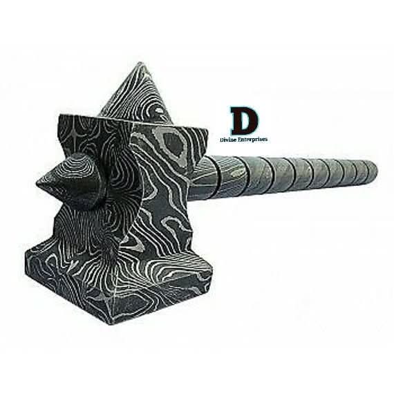 Hand made Damascus steel viking hammer Divine Enterprises