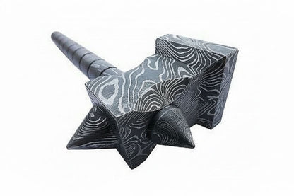 Hand made damascus steel viking hammer