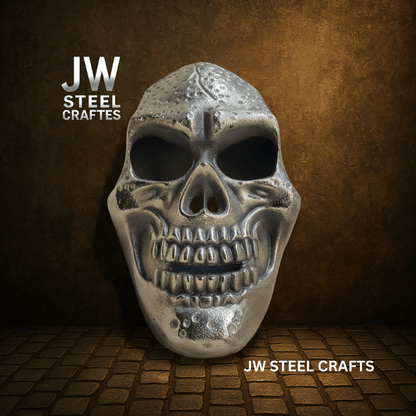 Handcrafted Metal Skull Mask: Choose Copper, Chrome or Antique Finish