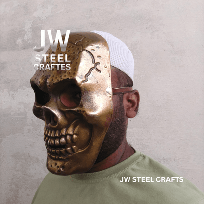 Handcrafted Metal Skull Mask: Choose Copper, Chrome or Antique Finish
