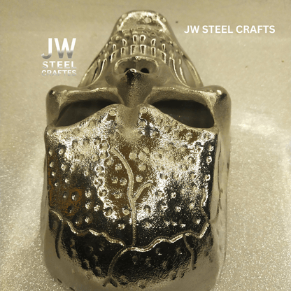 Handcrafted Metal Skull Mask: Choose Copper, Chrome or Antique Finish