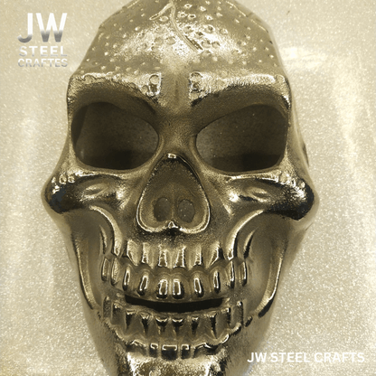 Handcrafted Metal Skull Mask: Choose Copper, Chrome or Antique Finish