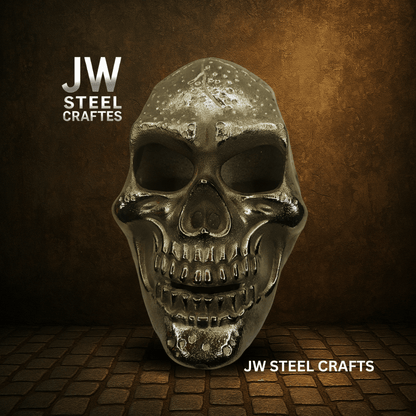 Handcrafted Metal Skull Mask: Choose Copper, Chrome or Antique Finish