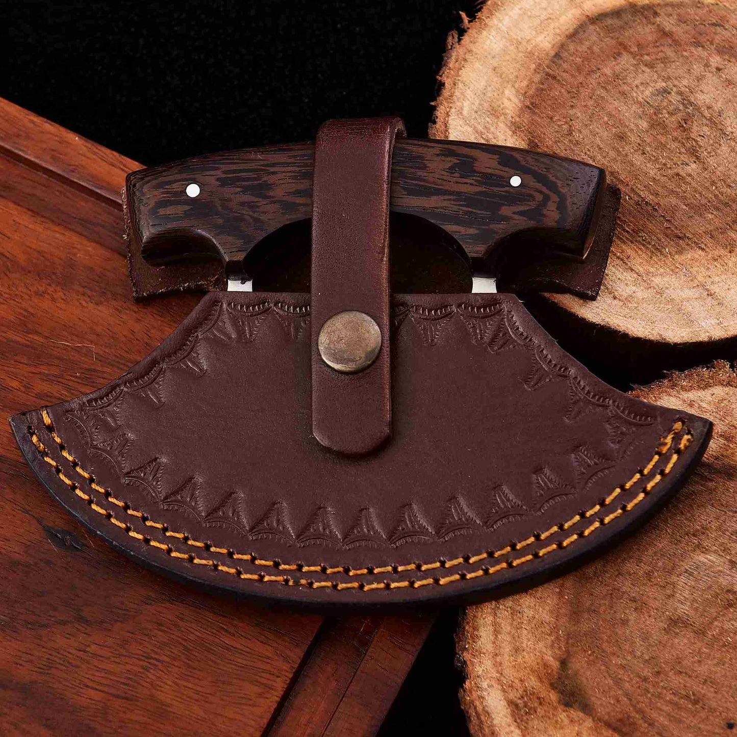 Handmade Ulu Chopper Knife — High Polished Stainless Steel Blade