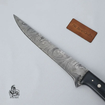 11.5 Inch Damascus Steel Fillet Knife with Two-Tone Colored Wood Handle | JW SteelCrafts