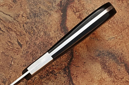 Handcrafted Damascus Steel Chef Knife, Black Resin Handle, Japanese Kitchen Blade by JW SteelCrafts