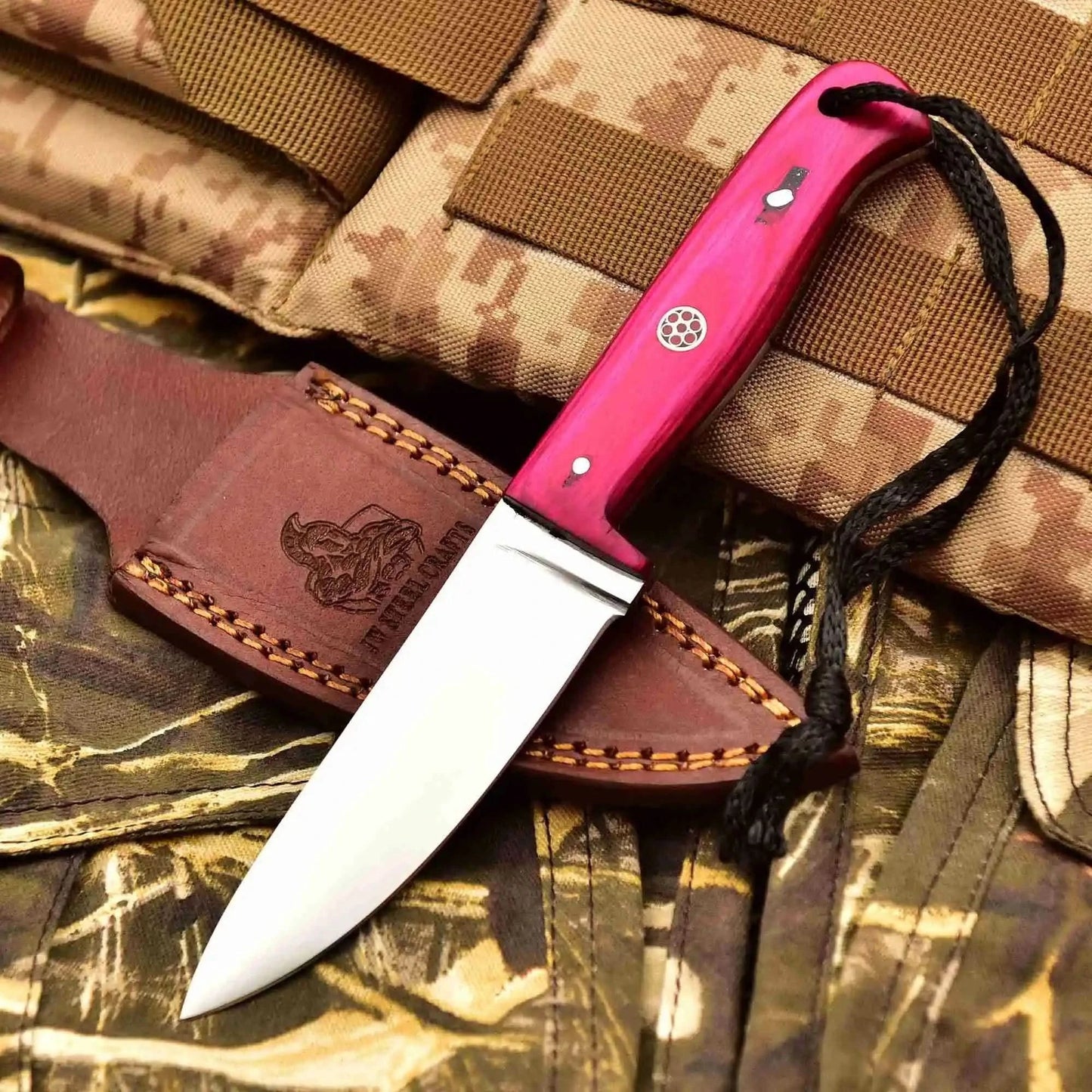 Stainless Steel Hunting Knife – Multiple Handle Colors | JW SteelCrafts