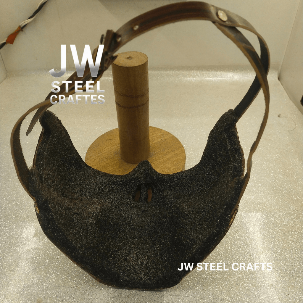 Handmade Metallic Half Face Mask | Golden Cast Art Mask for Display