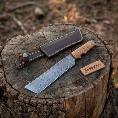 Hunting Knife Hunting 12" Tanto Knife with Olive Wood Handle with Sheath