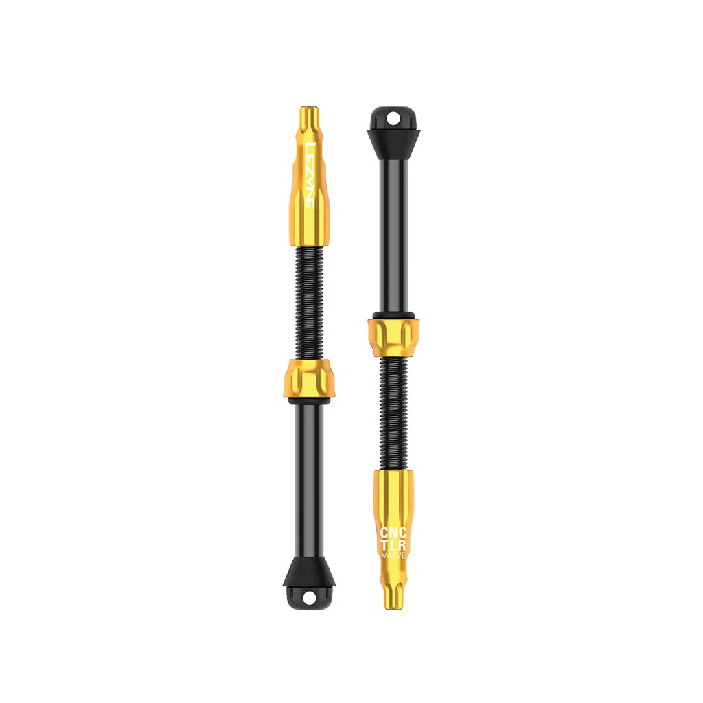 Lezyne CNC TLR Tubeless Valve Pro 80mm Gold Pair