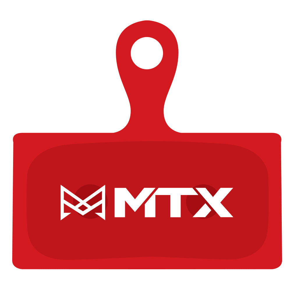 MTX Red Label RACE Disc Brake Pads - Ceramic/Kevlar Compound Shimano XT / XTR / SLX 2-Piston Single Set