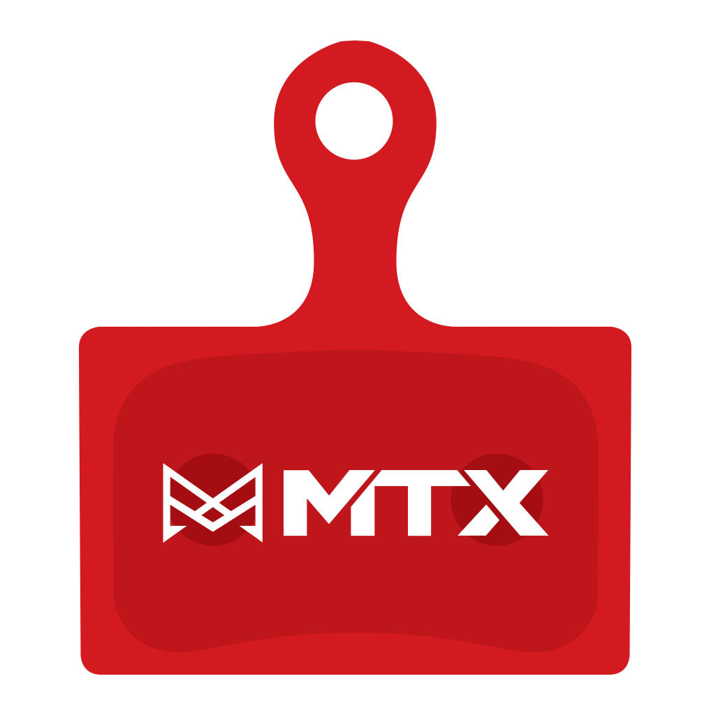 MTX Red Label RACE Disc Brake Pads - Ceramic/Kevlar Compound Shimano Road XTR 9100 / GRX / Dura-Ace Road 2-Piston Single Set