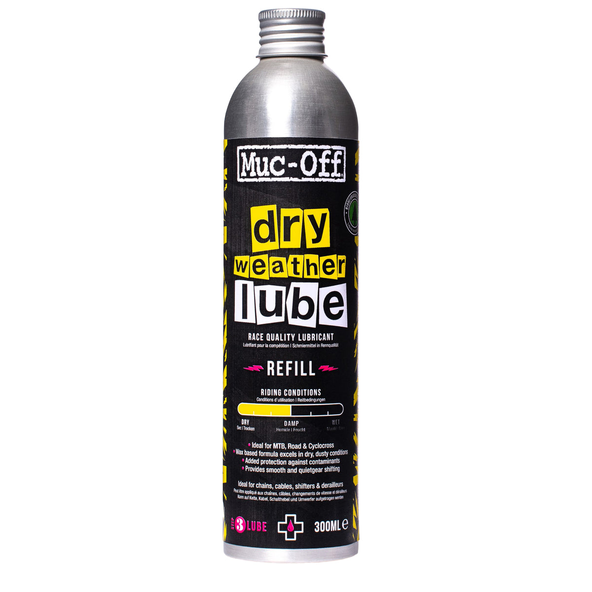 Muc-Off Bio Dry Bike Chain Lube - 300ml Aluminum Refill Bottle