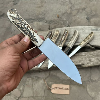 6-Piece High Carbon Steel Chef Knife Set — Synthetic Stag Antler Handles