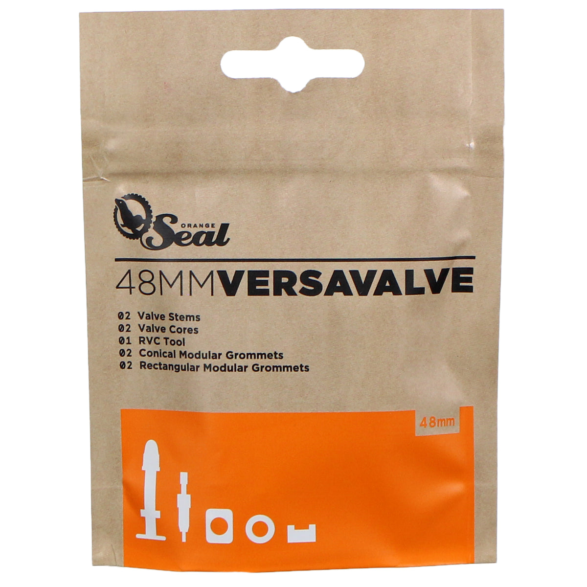 Orange Seal Versa Valve Tubeless Valve Stem 48mm Pair