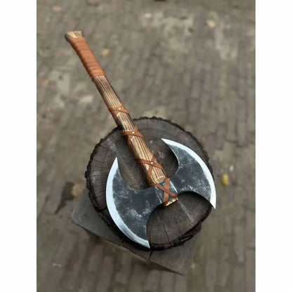 Unique Double-Headed Viking Axe - Handcrafted Decor Piece | Two Styles Available | JW SteelCrafts