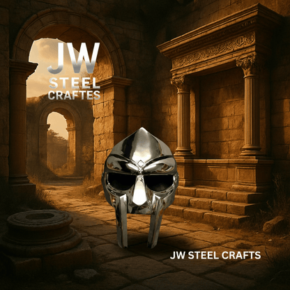 Polished Gladiator Face Mask | Handcrafted Metal Decorative Helmet Art