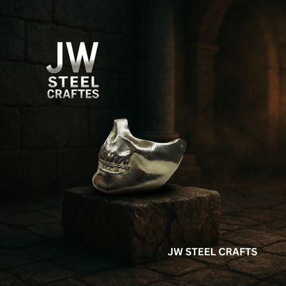 Polished Metal Skull Decor | Handmade Cast Aluminum Skull Sculpture