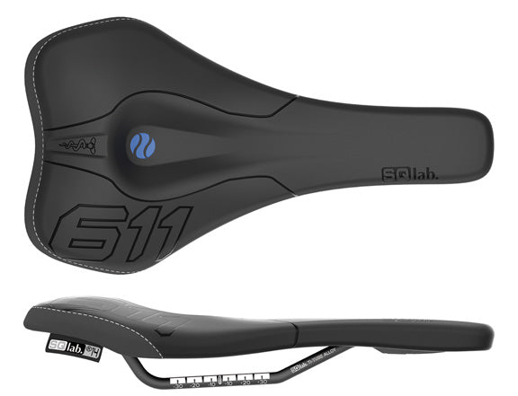 SQlab 611 Ergowave S-Tube rail 140* saddle blk