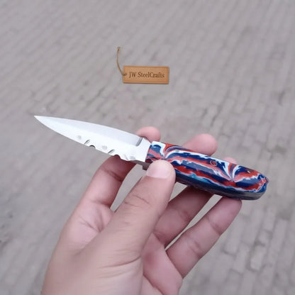 Handmade Skinner Knife Resin Handle Fixed Blade Hunting Knife JW SteelCrafts