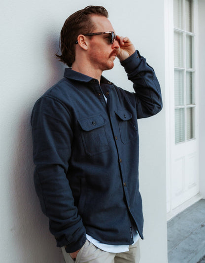 SNAP FRONT FLANNEL JACKET - POPPY