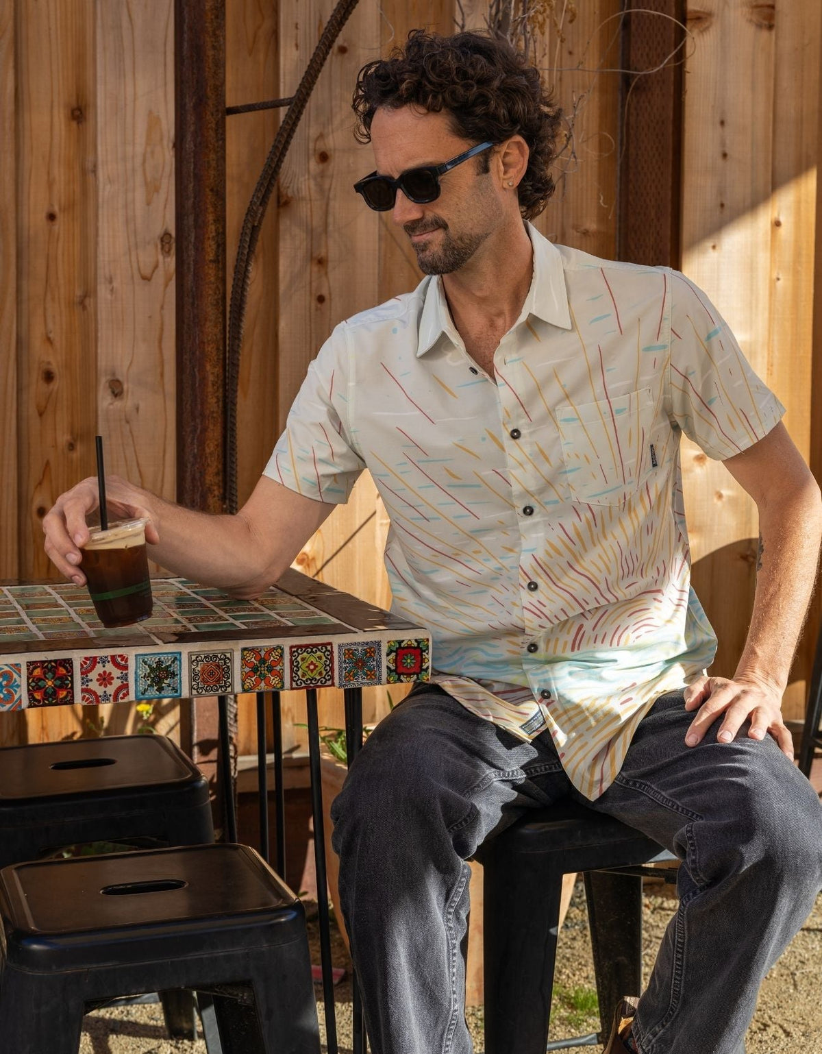 SUNBURST CREAM - VAGABOND™ BUTTON UP