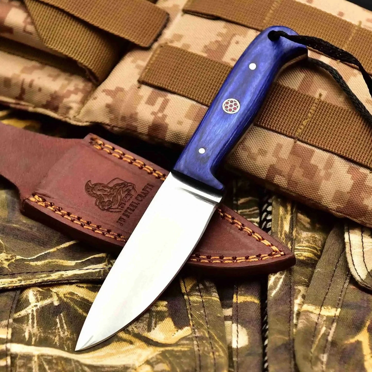 Stainless Steel Hunting Knife – Multiple Handle Colors | JW SteelCrafts