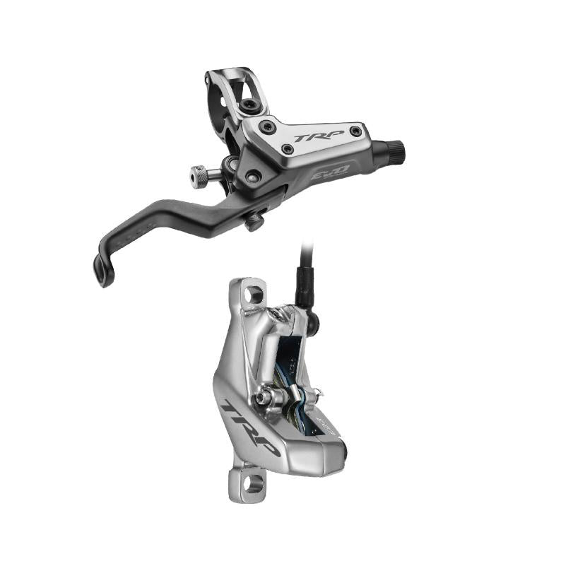 TRP EVO Pro HD-M9040 Disc Brake Lever - Left/Front Rear 1900mm Hose Post Mount 4-Piston Gray