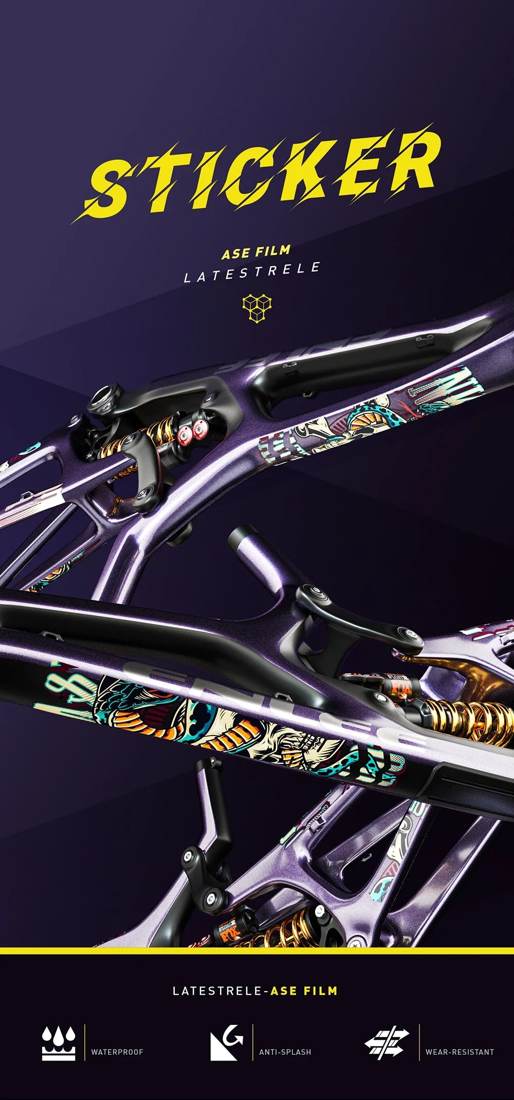 ENLEE TPU Bicycle Frame Protector - Thumbnail 2