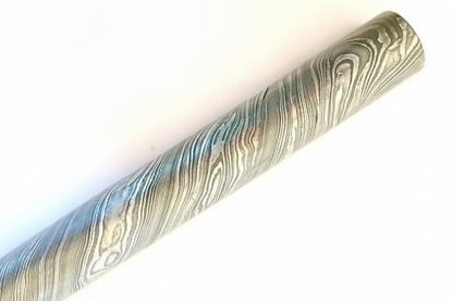 25mm Damascus Steel Round Rod Bar for Knife Guards, Rings and Custom Metalwork