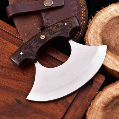 Handmade Ulu Chopper Knife — High Polished Stainless Steel Blade