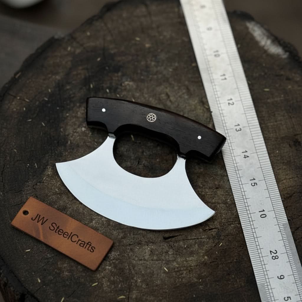 Handmade Ulu Chopper Knife — High Polished Stainless Steel Blade