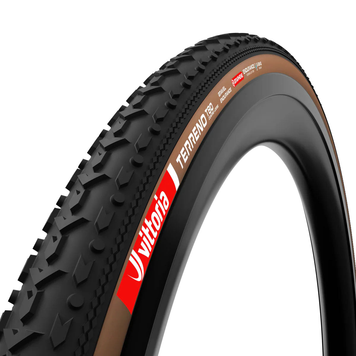 Vittoria Terreno T80 Coarse Loose Tire - 700 x 45 Tubeless Folding BLK/Brown Gravel Endurance Graphene G2.0