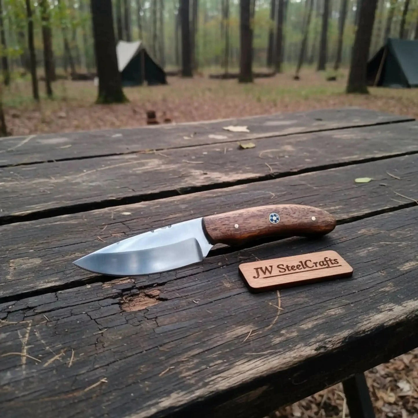 Handmade Skinner Knife Rosewood Handle Fixed Blade Hunting Knife