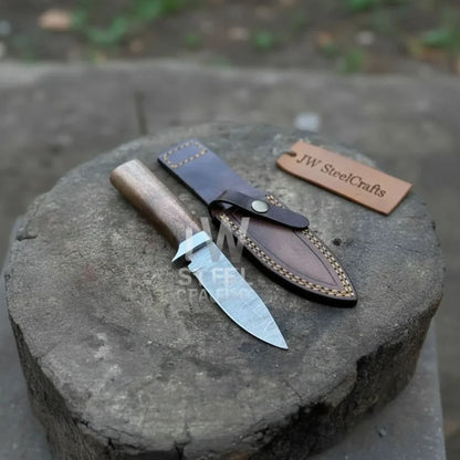 Handmade 7 Inch Damascus Outdoor Utility Knife – Multiple Handle Options