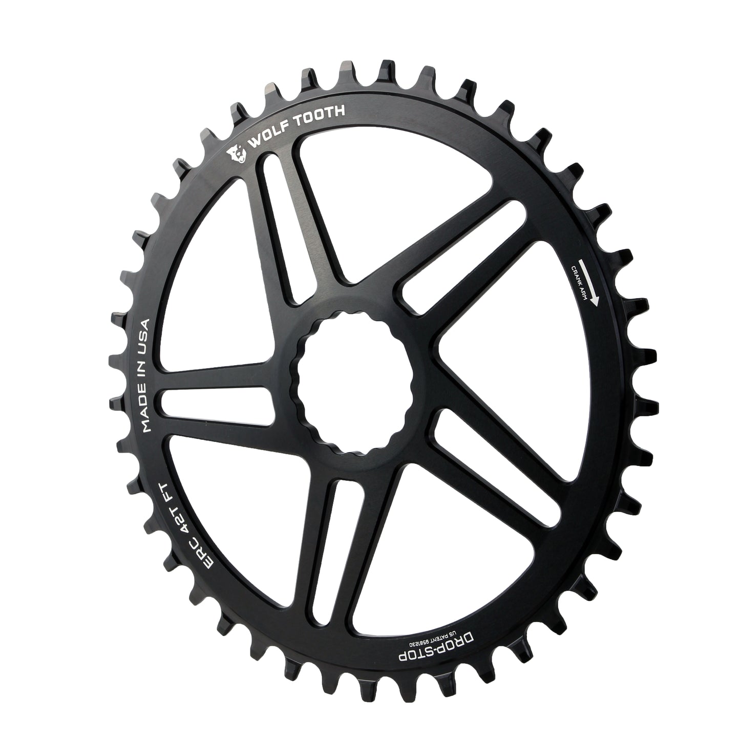 Wolf Tooth Direct Mount Chainring - 42t RaceFace CINCH Direct Mount Drop-Stop B 10/11/12-Speed Eagle Flattop Compatible BLK