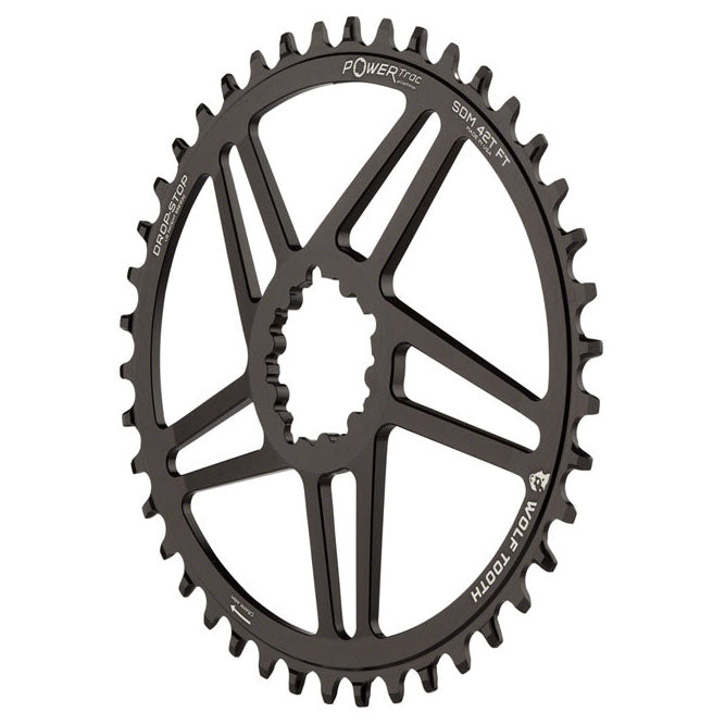 Wolf Tooth Elliptical Direct Mount Chainring - 40t SRAM Direct Mount 6mm Offset Drop-Stop B Flattop Compatible BLK