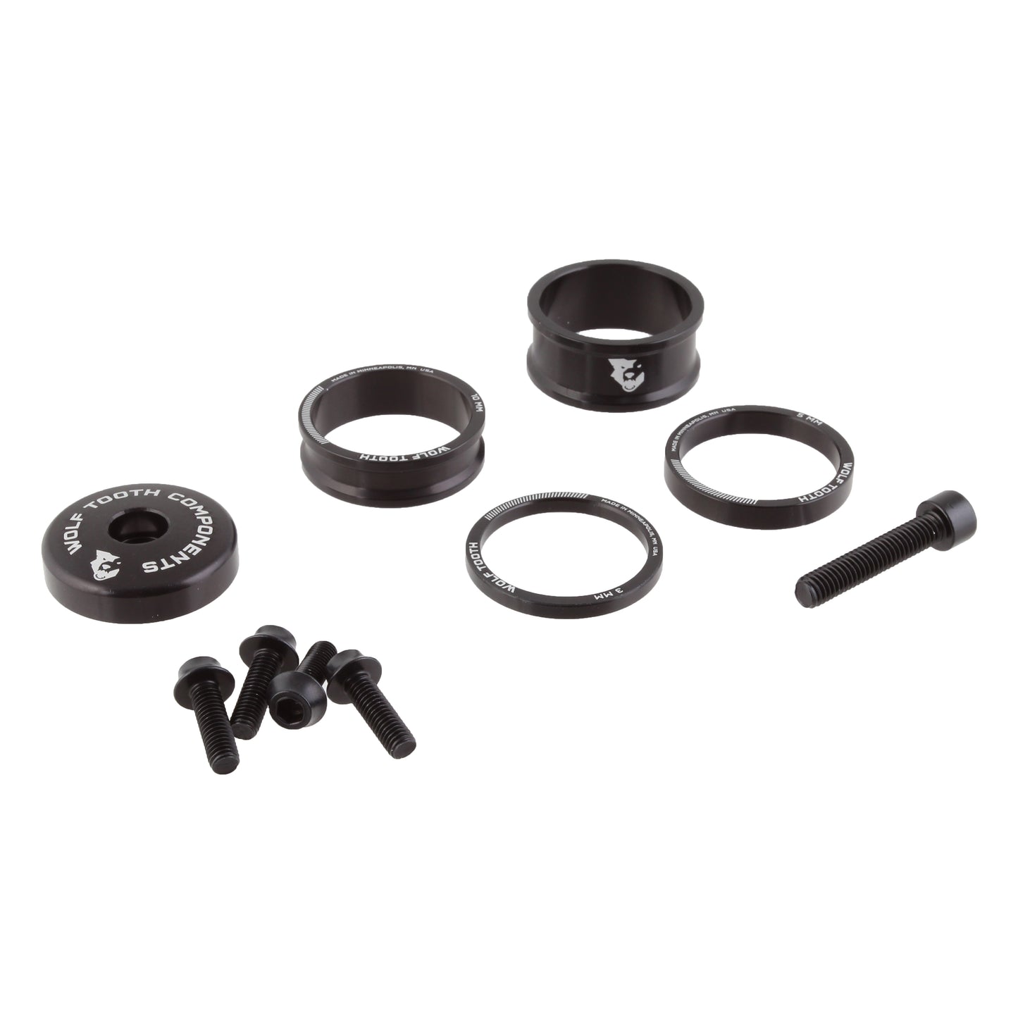 Wolf Tooth BlingKit: Headset Spacer Kit 3 510 15mm Black