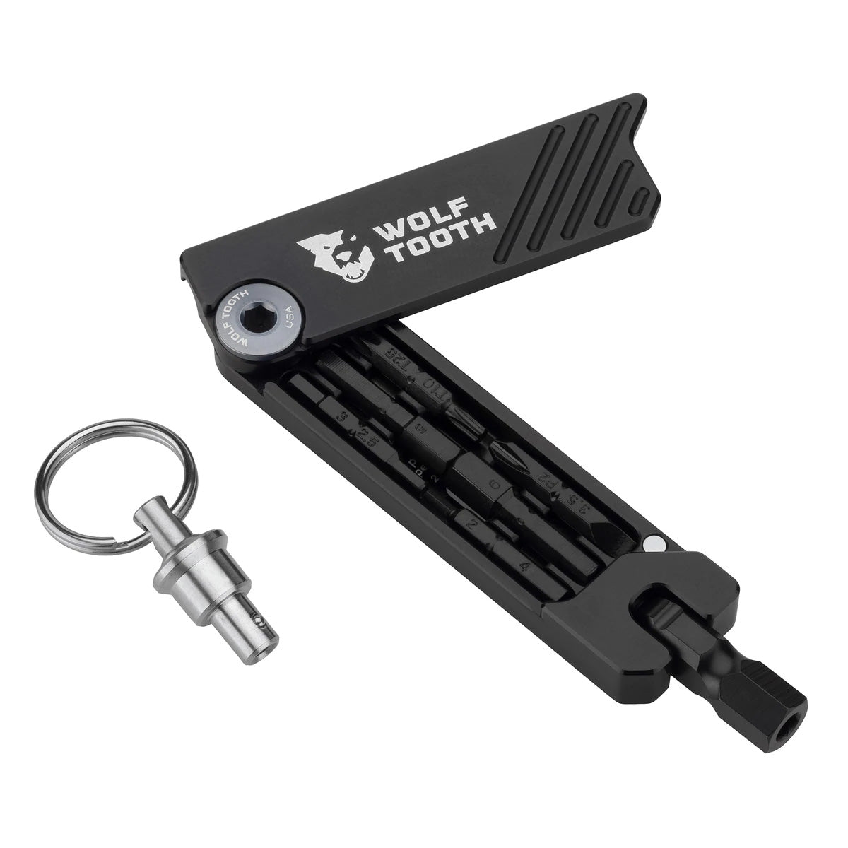 Wolf Tooth 6-Bit Hex Wrench Multi-Tool with Keyring - Gray