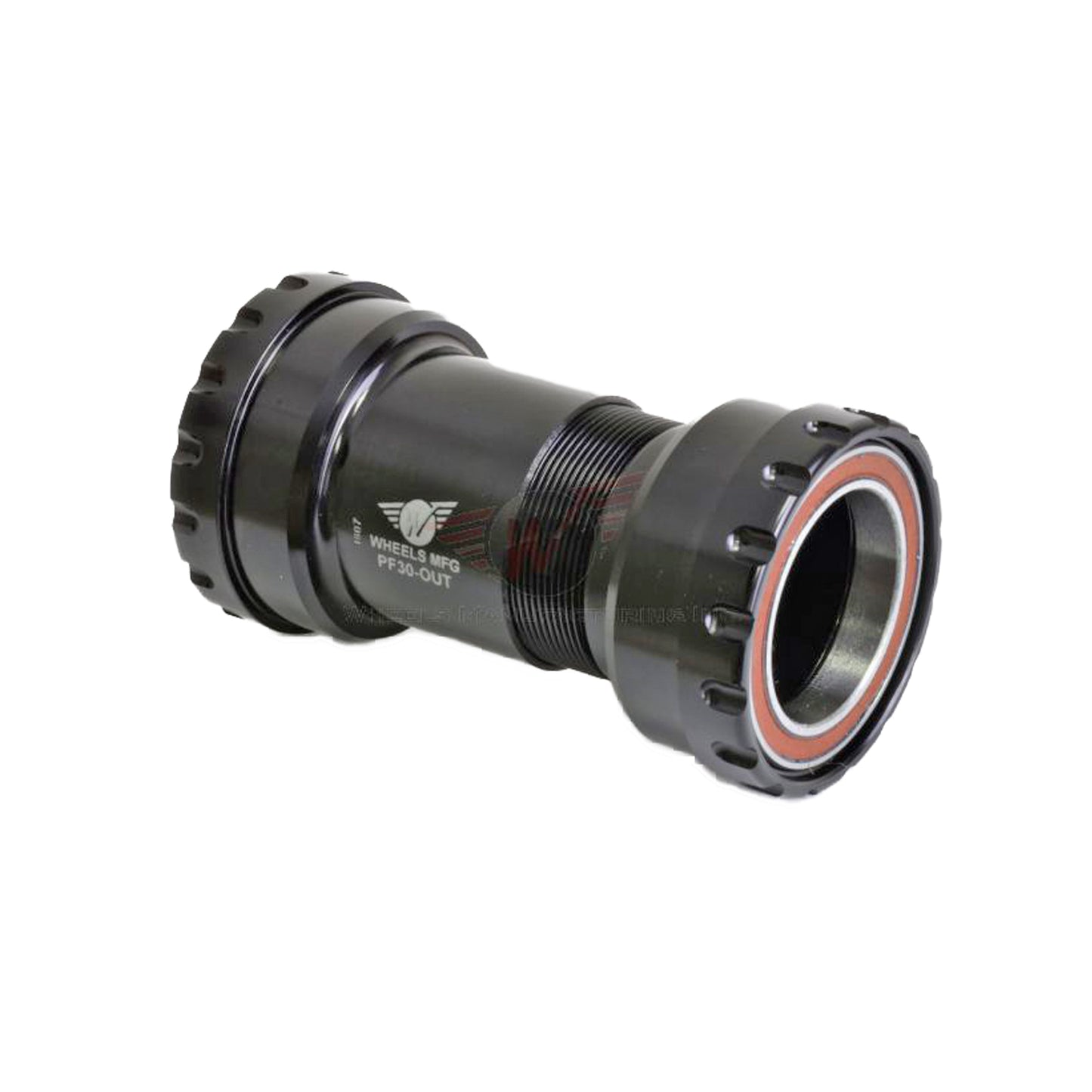 Wheels Manufacturing PF30 Outboard Bottom Bracket - For 30mm Spindle ABEC-5 Angular Contact Bearings PressFit Thread Together BLK