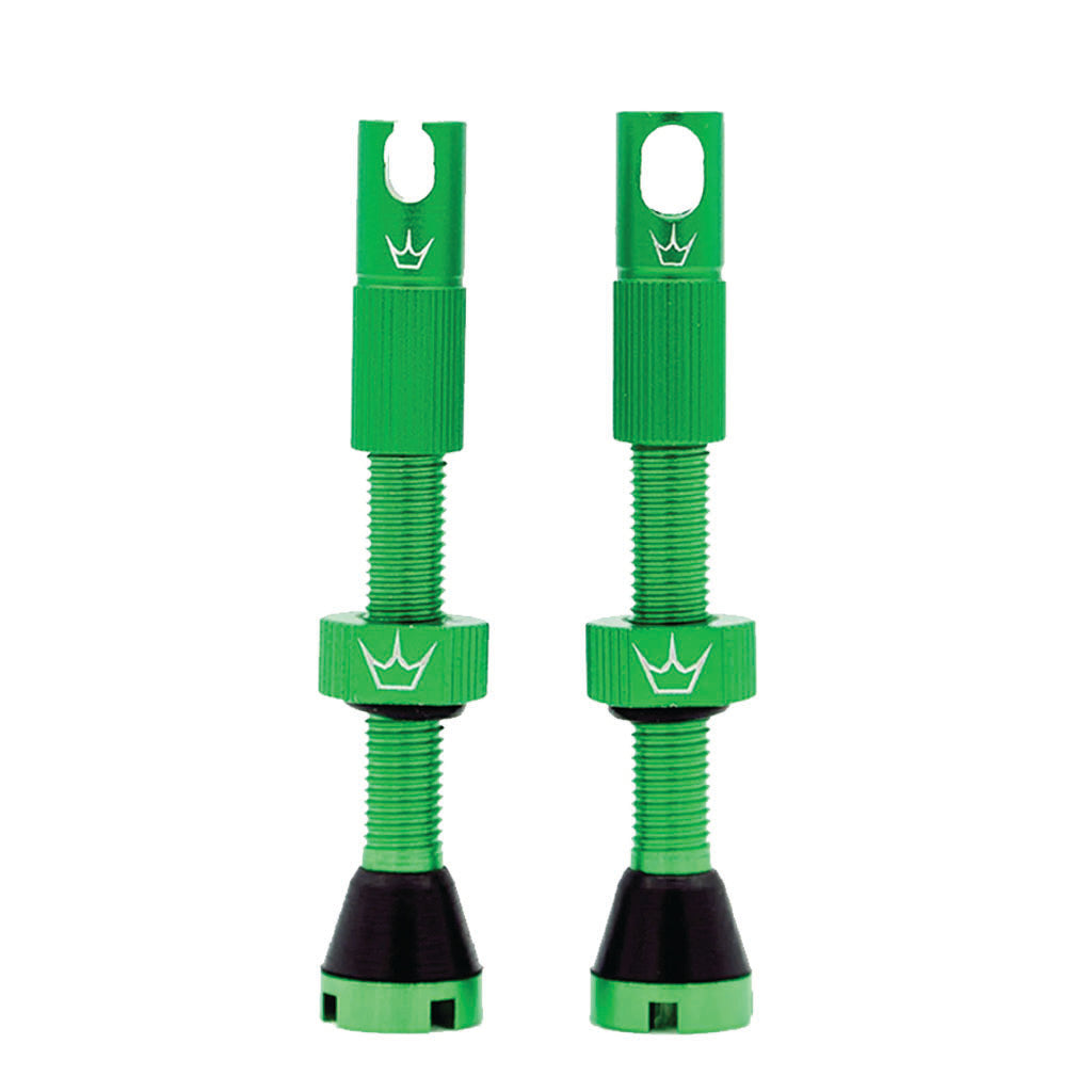 Peatys Alloy Presta Valve Stem 60mm Pair Emerald