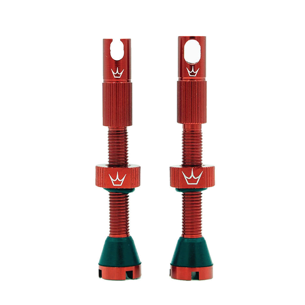 Peatys Alloy Presta Valve Stem 42mm Pair Red
