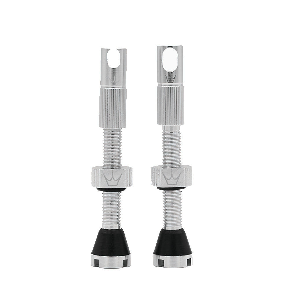 Peaty's Alloy Presta Valve Stem 60mm Pair Silver