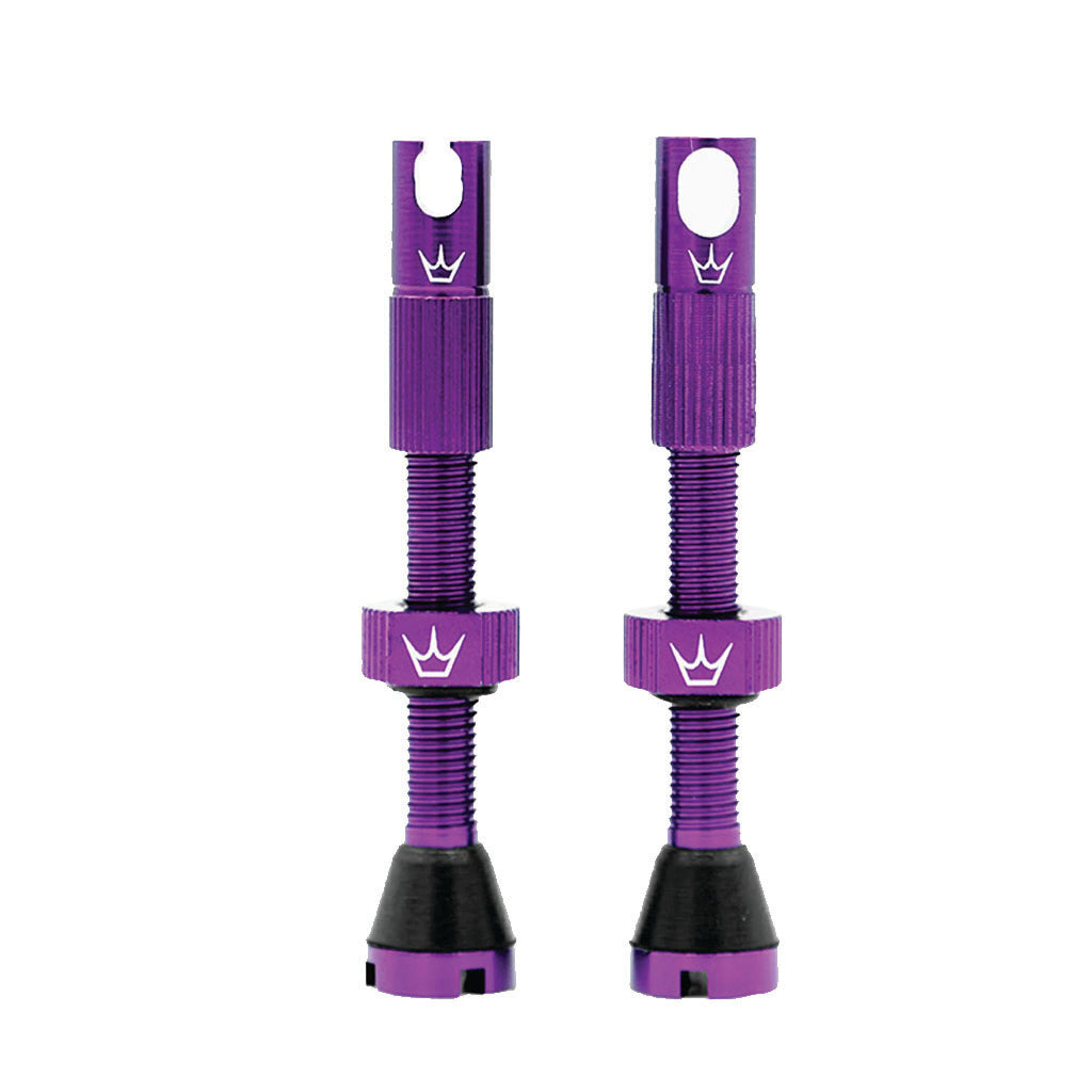 Peatys Alloy Presta Valve Stem 60mm Pair Violet