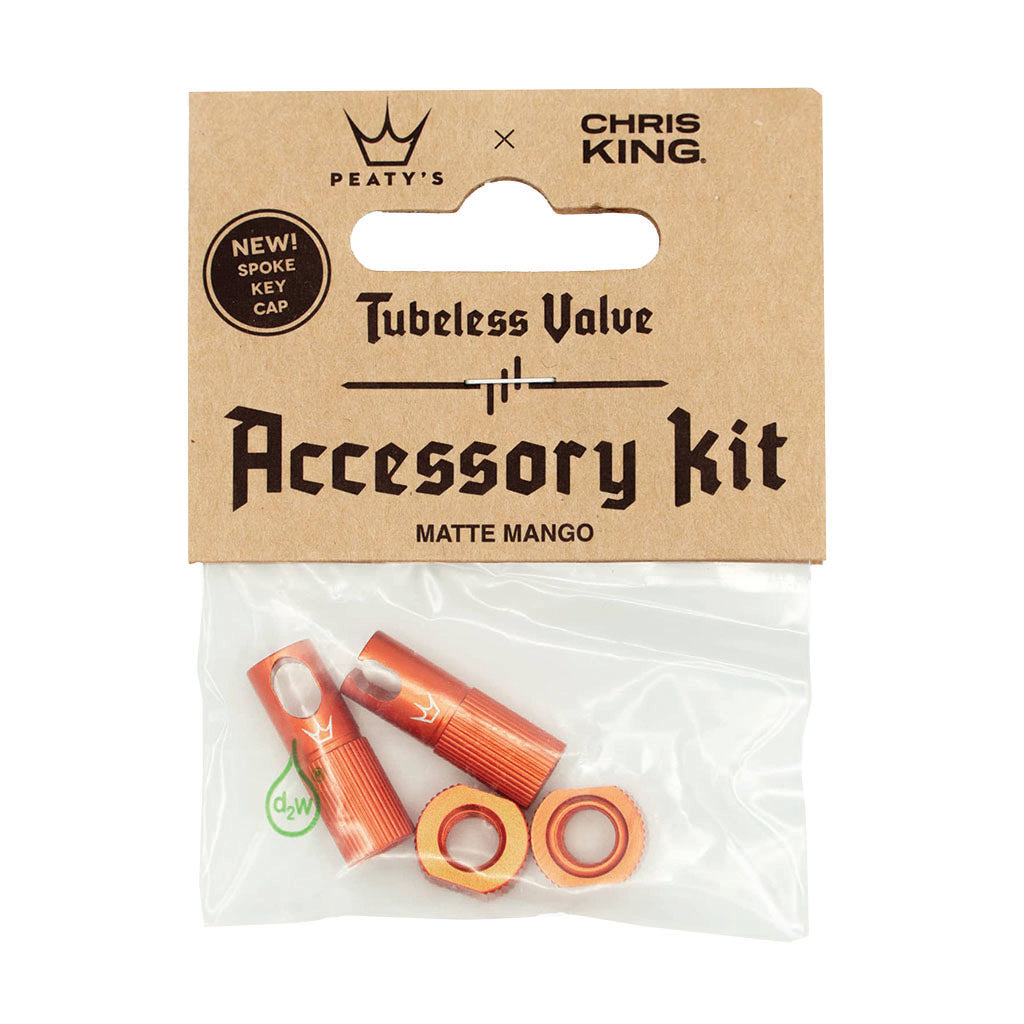 Peatys Tubeless Valve Accessory Kit Mango