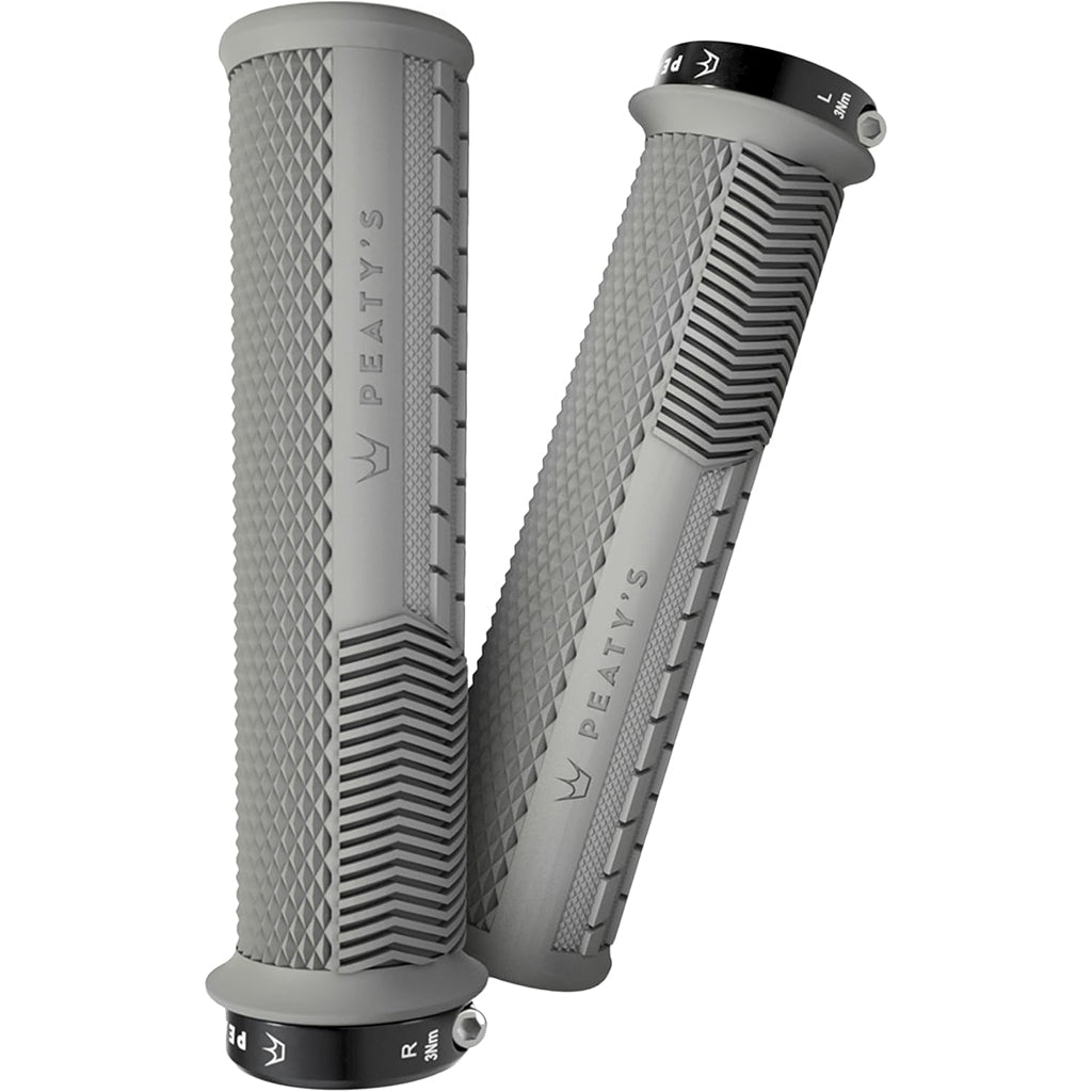 Peaty's Race Control Knurl Thin Lock-On Grips Pair Slate